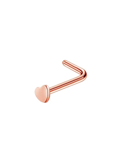 1pc Screw Curved Prong Nose Studs Rosegold Nose Rings Body Piercing jewelry Small Earrings For Women Gilrs Nostril Piercings