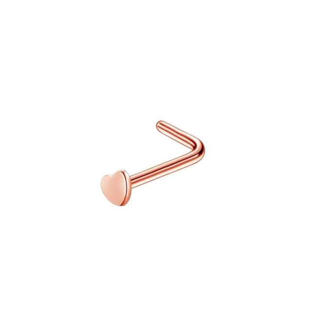 1pc Screw Curved Prong Nose Studs Rosegold Nose Rings Body Piercing jewelry Small Earrings For Women Gilrs Nostril Piercings