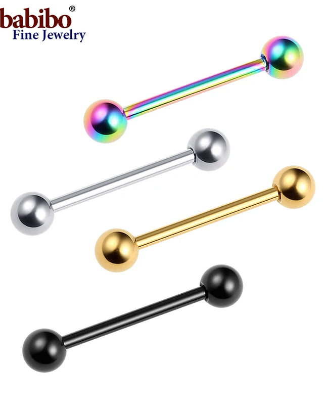 12-18mm 14G Titanium Nipple Piercing Straight Barbells