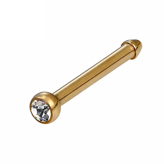 Bright Zircon Nose Ring India Women Fashion Jewelry 18G Small Nose Stud G23 Titanium Nose Wing Piercing Jewelry Body Accessories
