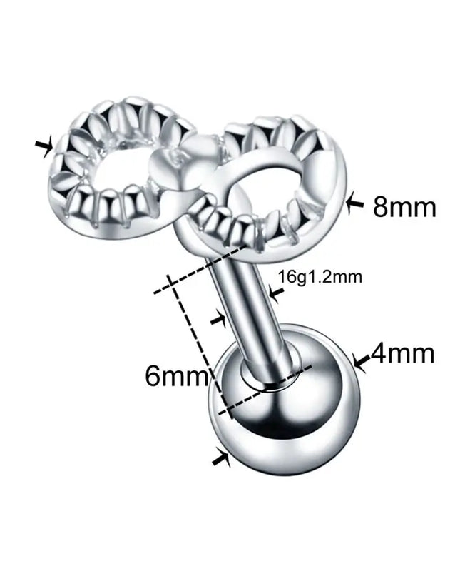 1PC Steel Ear Tragus Cartilage Piercing Crystal Flower Conch Lobe Earrings Barbell Piercing Orelha Ear Stud Helix Sexy Jewelry