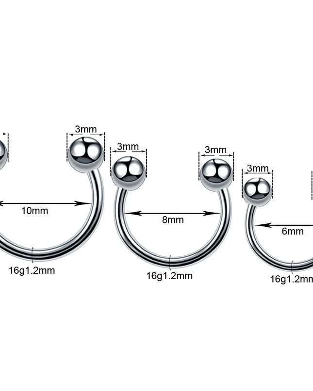 1PC Hot Sale Nose Horseshoe Ring Nose Septum Ring G23 Titanium Circular Piercing Ear Cartilage Tragus Body Jewelry Piercing