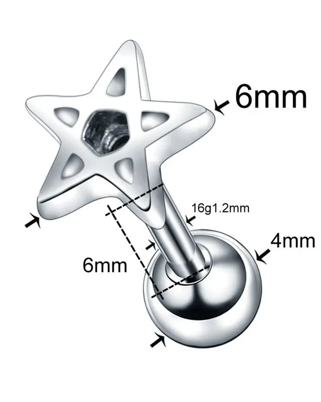1PC Steel Ear Tragus Cartilage Piercing Crystal Flower Conch Lobe Earrings Barbell Piercing Orelha Ear Stud Helix Sexy Jewelry