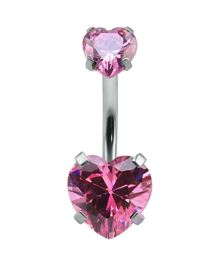 Heart Crystal Belly Button Rings 14G Belly Bar Navel Piercing Jewelry Hot Summer Women Jewelry CZ Navel Piercing  Belly Nombril