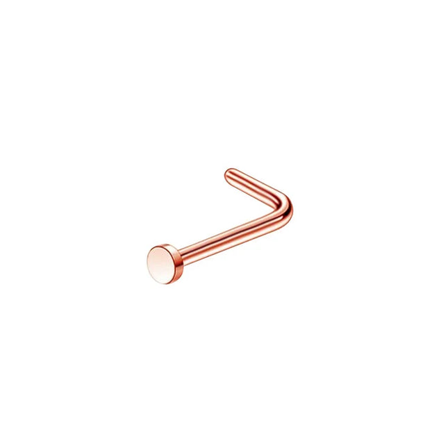 1pc Screw Curved Prong Nose Studs Rosegold Nose Rings Body Piercing jewelry Small Earrings For Women Gilrs Nostril Piercings