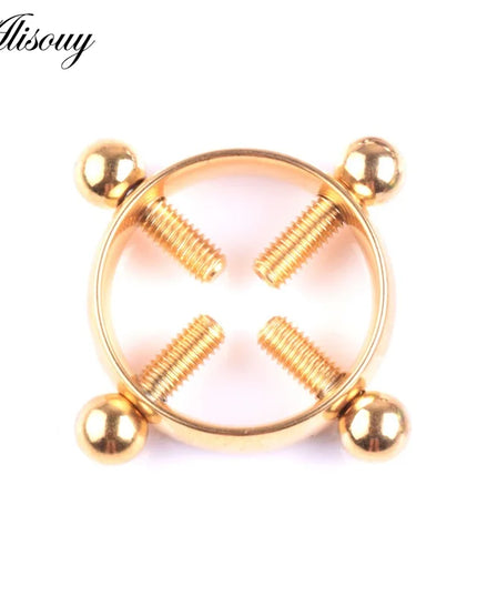 Alisouy 1PC 316L Surgical Stainless Steel Round Non-Piercing Nipple Ring Shield Nickel-free Fake Body Piercing Jewelry