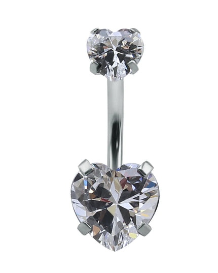 Heart Crystal Belly Button Rings 14G Belly Bar Navel Piercing Jewelry Hot Summer Women Jewelry CZ Navel Piercing  Belly Nombril