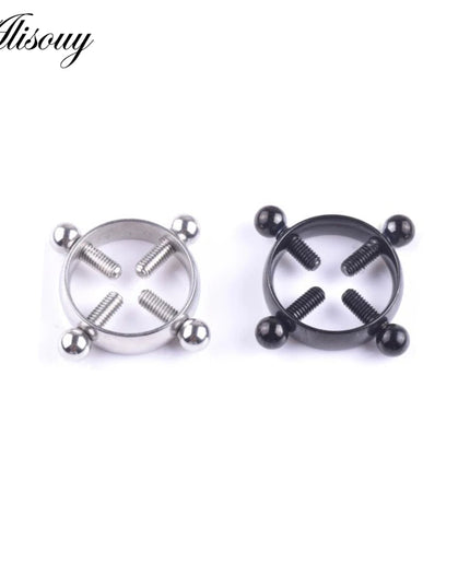 Alisouy 1PC 316L Surgical Stainless Steel Round Non-Piercing Nipple Ring Shield Nickel-free Fake Body Piercing Jewelry