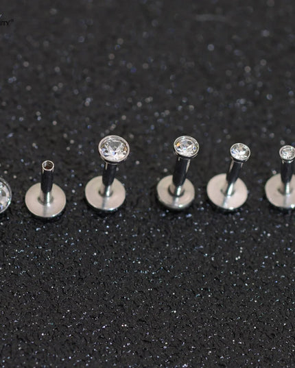 5 Pcs/Lot 1.5~4mm Gem 16G 6/8/10mm Bar Nose Ring Stud Helix Piercing Oreja Labret Lip Ring Ear Piercing Tragus Earrings Jewelry
