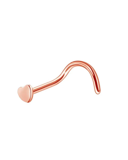 1pc Screw Curved Prong Nose Studs Rosegold Nose Rings Body Piercing jewelry Small Earrings For Women Gilrs Nostril Piercings