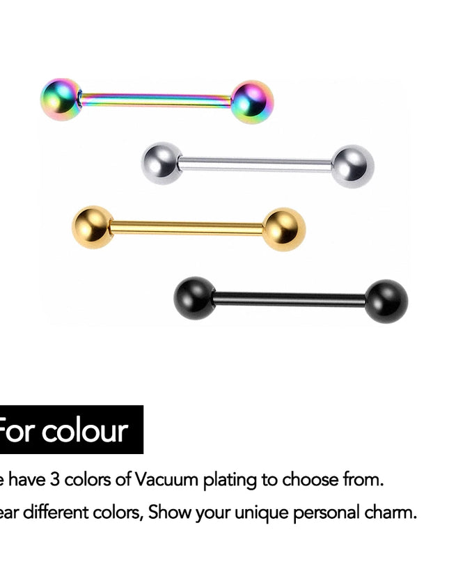 12-18mm 14G Titanium Nipple Piercing Straight Barbells