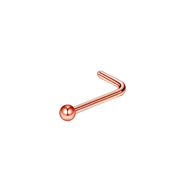 1pc Screw Curved Prong Nose Studs Rosegold Nose Rings Body Piercing jewelry Small Earrings For Women Gilrs Nostril Piercings