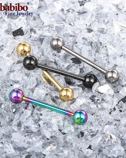 12-18mm 14G Titanium Nipple Piercing Straight Barbells