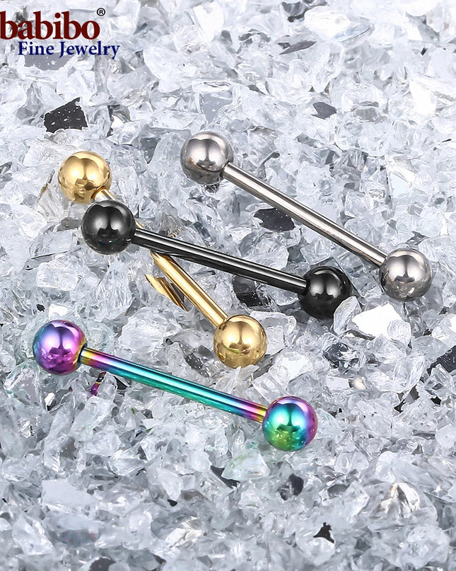 12-18mm 14G Titanium Nipple Piercing Straight Barbells