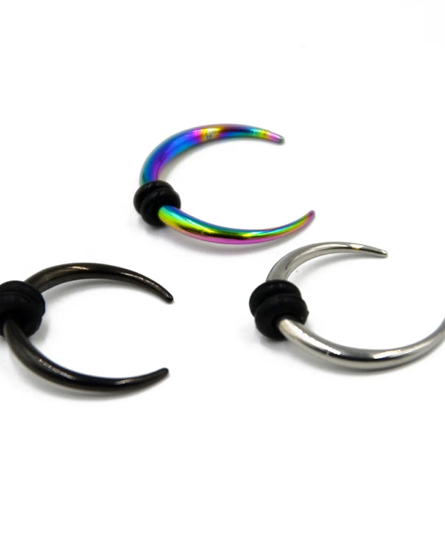 1 Piece Surgical Steel OX Horn Vintage Nose Septum Hoop Rings Ear Septum Clicker Horseshoe Nose Ear Taper Piercing Body Jewelry