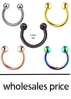 16G Stainless Steel Septum Ring Nose Hoop Ring Bee Bat Septum Piercing  Cartilage Hoop Helix Tragus Daith Small Earrings