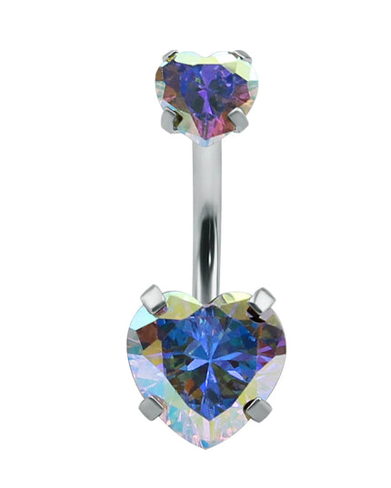 Heart Crystal Belly Button Rings 14G Belly Bar Navel Piercing Jewelry Hot Summer Women Jewelry CZ Navel Piercing  Belly Nombril