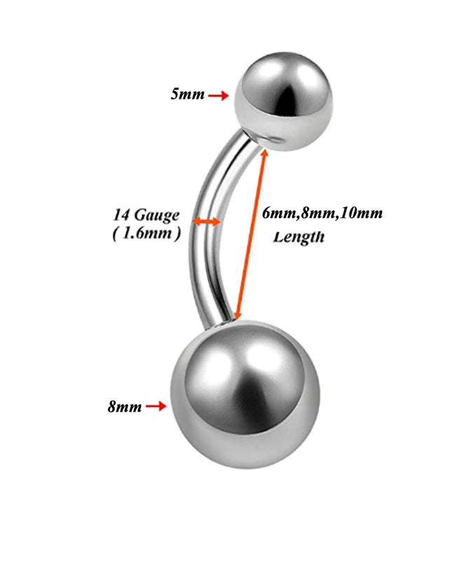 1PC Titanium G23 Belly Button Rings Fashion Hot Sexy Factory Price Simple Lounger Navel Ring Bar Stud Banana Piercing Jewelry