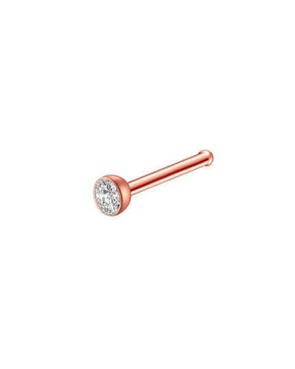 1pc Screw Curved Prong Nose Studs Rosegold Nose Rings Body Piercing jewelry Small Earrings For Women Gilrs Nostril Piercings