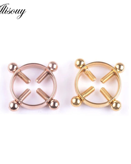 Alisouy 1PC 316L Surgical Stainless Steel Round Non-Piercing Nipple Ring Shield Nickel-free Fake Body Piercing Jewelry