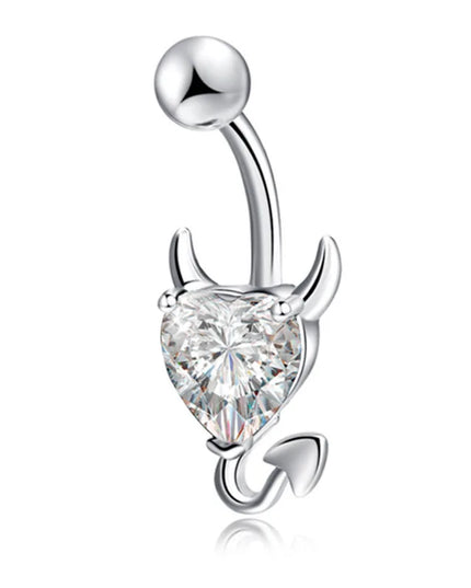 Navel Belly Piercing Button Ring Glitter Love Heart Decor Piercing Navel Nail Sexy for Women Body Jewelry LL@17