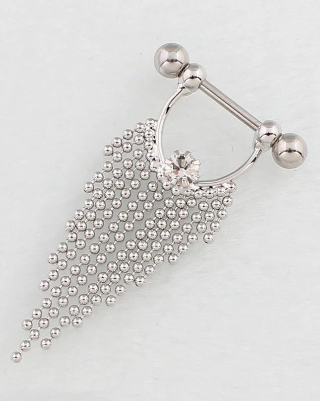 Retail 2 pieces/lot Tassel Nipple ring body Piercing jewelry 14G 316L surgical steel bar Nickel-free
