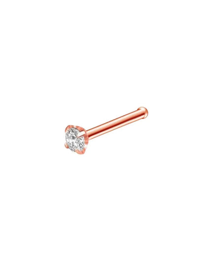 1pc Screw Curved Prong Nose Studs Rosegold Nose Rings Body Piercing jewelry Small Earrings For Women Gilrs Nostril Piercings