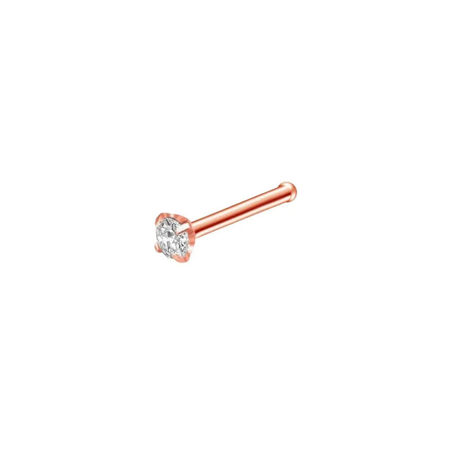 1pc Screw Curved Prong Nose Studs Rosegold Nose Rings Body Piercing jewelry Small Earrings For Women Gilrs Nostril Piercings