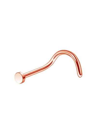 1pc Screw Curved Prong Nose Studs Rosegold Nose Rings Body Piercing jewelry Small Earrings For Women Gilrs Nostril Piercings