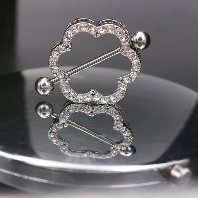 1 Pair Punk Heart nipple piercing jewelry Stainless Steel Nipple Ring Nipple Shield Piercing Jewelry Sexy Body Jewelry For Women