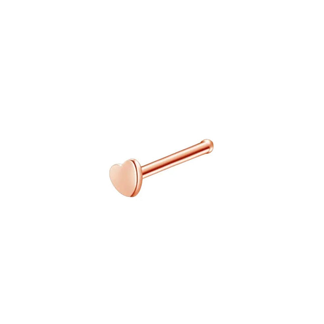 1pc Screw Curved Prong Nose Studs Rosegold Nose Rings Body Piercing jewelry Small Earrings For Women Gilrs Nostril Piercings