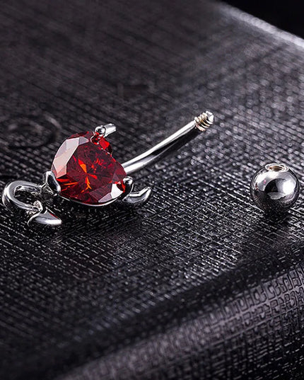 Navel Belly Piercing Button Ring Glitter Love Heart Decor Piercing Navel Nail Sexy for Women Body Jewelry LL@17