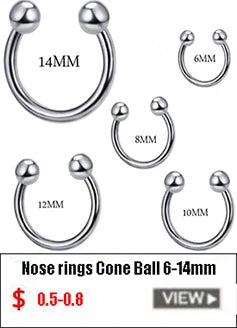 16G Stainless Steel Septum Ring Nose Hoop Ring Bee Bat Septum Piercing  Cartilage Hoop Helix Tragus Daith Small Earrings
