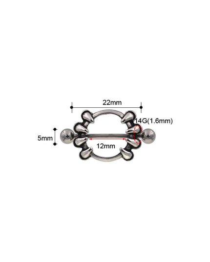 1 Pair Punk Heart nipple piercing jewelry Stainless Steel Nipple Ring Nipple Shield Piercing Jewelry Sexy Body Jewelry For Women