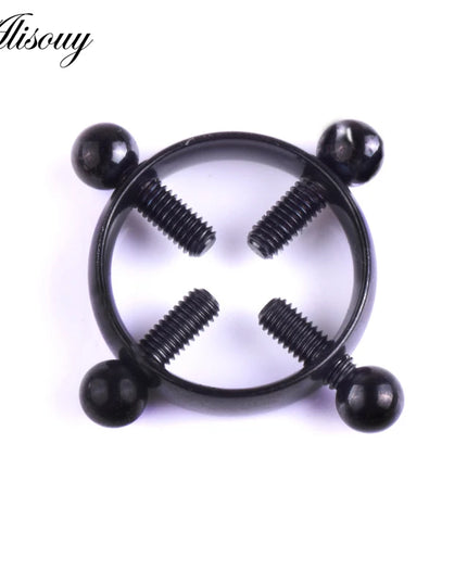 Alisouy 1PC 316L Surgical Stainless Steel Round Non-Piercing Nipple Ring Shield Nickel-free Fake Body Piercing Jewelry