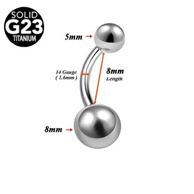 1PC Titanium G23 Belly Button Rings Fashion Hot Sexy Factory Price Simple Lounger Navel Ring Bar Stud Banana Piercing Jewelry