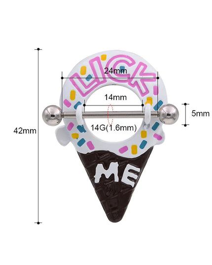 1Pair Chocolate Color Cute Nipple Ring Earring Nipple Piercing 14G 1.6*24mm Sexy Bar Rings Jewelry Creative Punk Body Jewellery