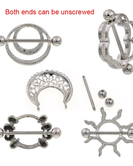 1 Pair Punk Heart nipple piercing jewelry Stainless Steel Nipple Ring Nipple Shield Piercing Jewelry Sexy Body Jewelry For Women