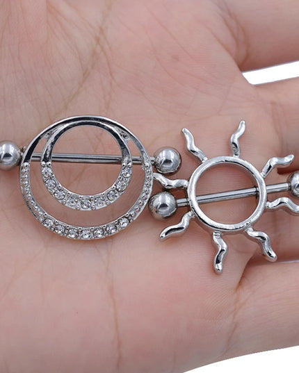 1 Pair Punk Heart nipple piercing jewelry Stainless Steel Nipple Ring Nipple Shield Piercing Jewelry Sexy Body Jewelry For Women