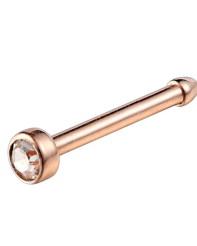 Bright Zircon Nose Ring India Women Fashion Jewelry 18G Small Nose Stud G23 Titanium Nose Wing Piercing Jewelry Body Accessories