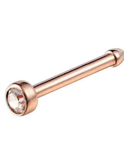 Bright Zircon Nose Ring India Women Fashion Jewelry 18G Small Nose Stud G23 Titanium Nose Wing Piercing Jewelry Body Accessories