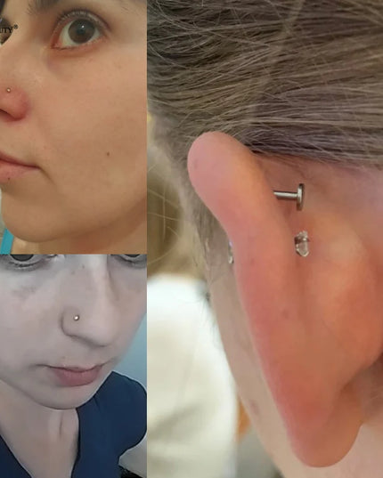 5 Pcs/Lot 1.5~4mm Gem 16G 6/8/10mm Bar Nose Ring Stud Helix Piercing Oreja Labret Lip Ring Ear Piercing Tragus Earrings Jewelry