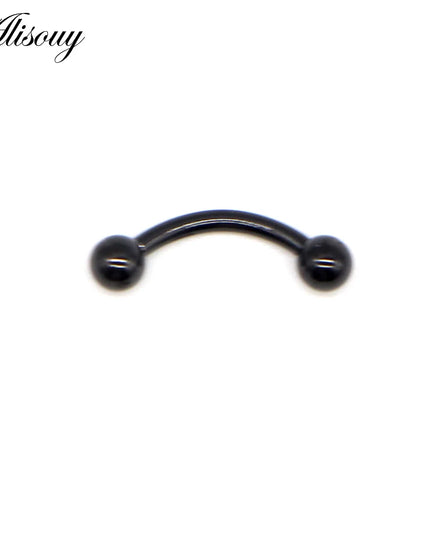 Alisouy 2Pcs Stainless Steel Curved Eyebrow Nose Lip Earrings Nipple Piercings Punk Unisex Body Piercing Septum Sieraden