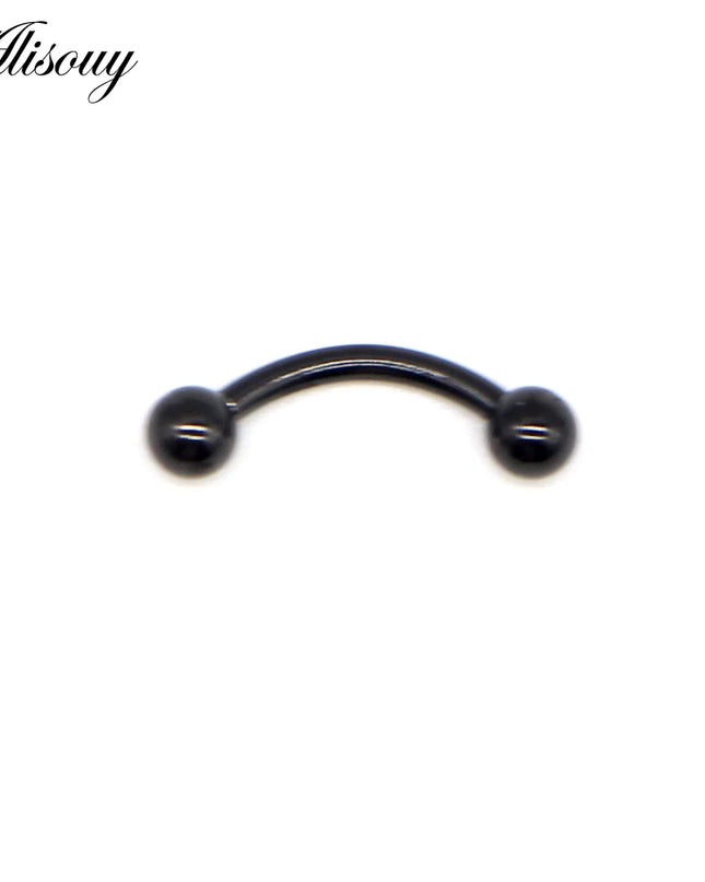 Alisouy 2Pcs Stainless Steel Curved Eyebrow Nose Lip Earrings Nipple Piercings Punk Unisex Body Piercing Septum Sieraden