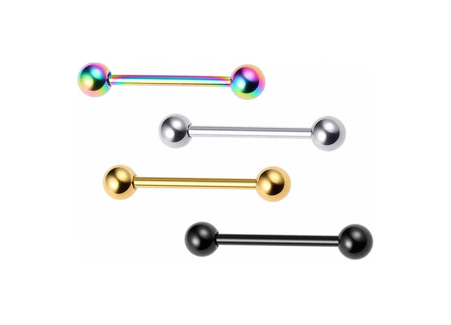 12-18mm 14G Titanium Nipple Piercing Straight Barbells