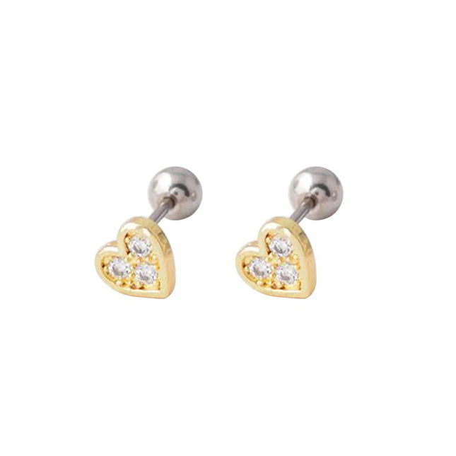 1 Pair Heart Ear Piercing Stud  Cartilage Earring Nose Stud Lip Stud Earring Body Jewelry Flower Sexy Body Piercing Jewelry