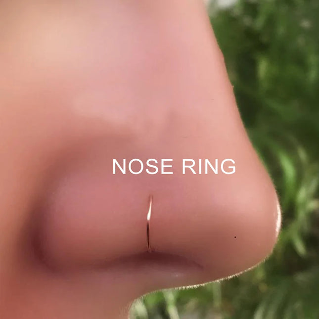 8mm Nose Ring 925 Sterling Silver plain Nose Hoop Piercing 16pcs/pack