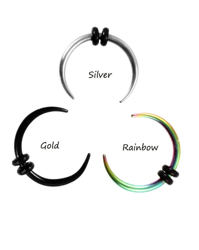 1 Piece Surgical Steel OX Horn Vintage Nose Septum Hoop Rings Ear Septum Clicker Horseshoe Nose Ear Taper Piercing Body Jewelry