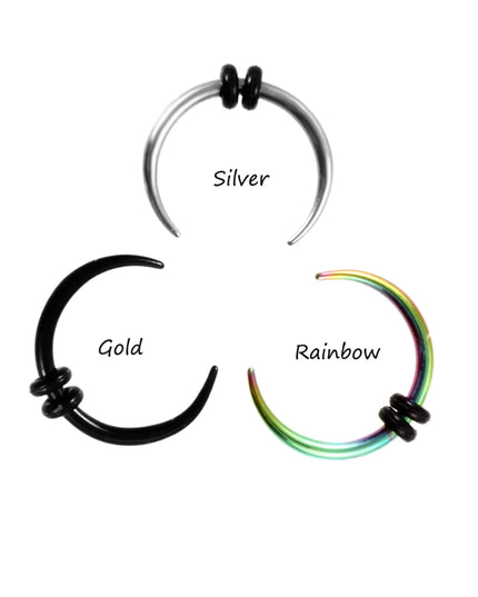 1 Piece Surgical Steel OX Horn Vintage Nose Septum Hoop Rings Ear Septum Clicker Horseshoe Nose Ear Taper Piercing Body Jewelry