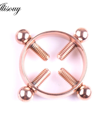 Alisouy 1PC 316L Surgical Stainless Steel Round Non-Piercing Nipple Ring Shield Nickel-free Fake Body Piercing Jewelry